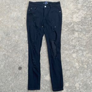 Fashion Nova Black Ripped Jeans